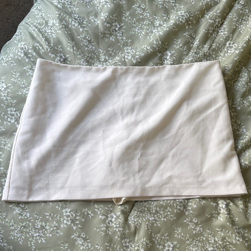 White Mini Skirt W/ shorts